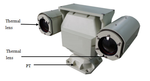 กล้องถ่ายภาพความร้อนแบบ Dual Sensor Long Range กล้องที่ติดตั้ง Ptz Surveillance