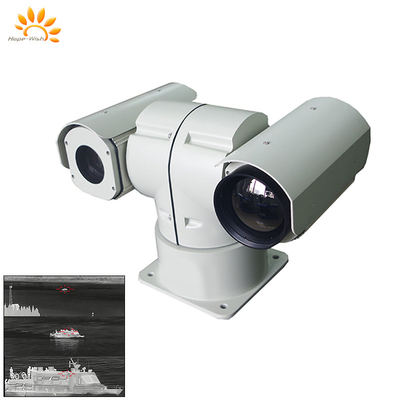IP67 PTZ กล้องวงจรปิดอินฟราเรด H.264 เลเซอร์รูปแบบ T กล้องความร้อนสองเซนเซอร์
